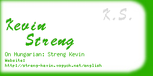 kevin streng business card